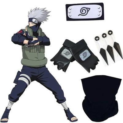 Vysoko kvalitné doplnky do obleku a masky ninja kakashi konoha kosplay set