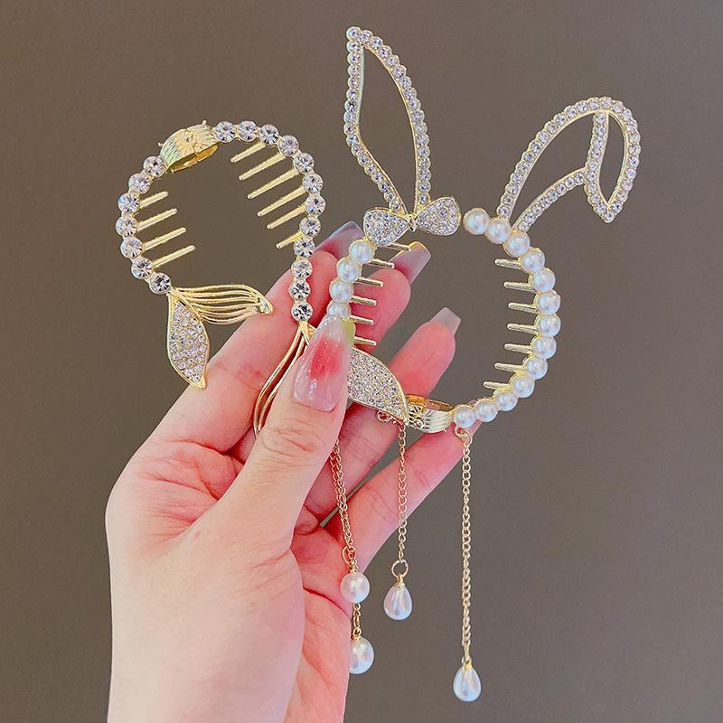Girls' Tassel Bun Ponytail Hairpin: Versatile Fashion Hair Accessory