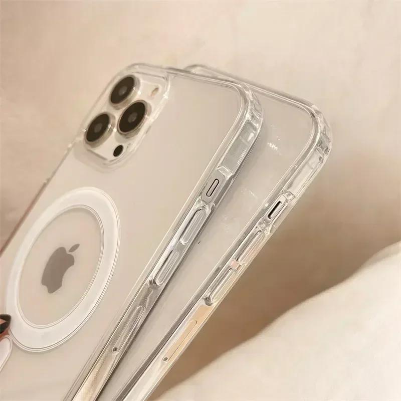 Original Clear For Magsafe Magnetic Wireless Charging Animation Phone Case For iPhone 15 16 13 12 14 11 Pro Max Cover Case
