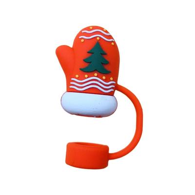 Silicone Silicone Straw Plug Reusable Dust-proof Drinking Dust Cap Kitchen Tool Drinkware Straw Tips Cover Christmas Decoration