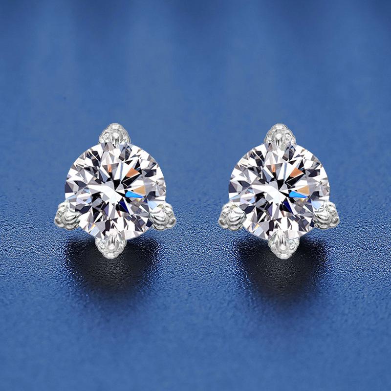 

Серьги-пусеты из стерлингового серебра с моссанитами в виде когтей дракона для женщин - Стиль Мори, элегантные украшения года рождения. 50 Points [Zircon]