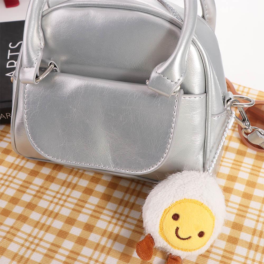 

Cute Poached Egg Pendant Keyring Cartoon Plush Poached Egg Doll Pendant Car Key Ring Student 1 pcs