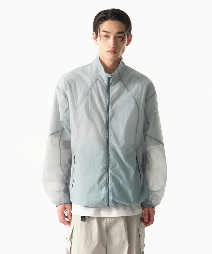 Musinsa Standard [City Leisure] High-Neck Sheer Windbreaker Jacket [Cloudy Blue]