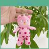 Adorable Cute Pink Polka Dot Plush Cat Keychain Doll Toy For Kids And Collectors