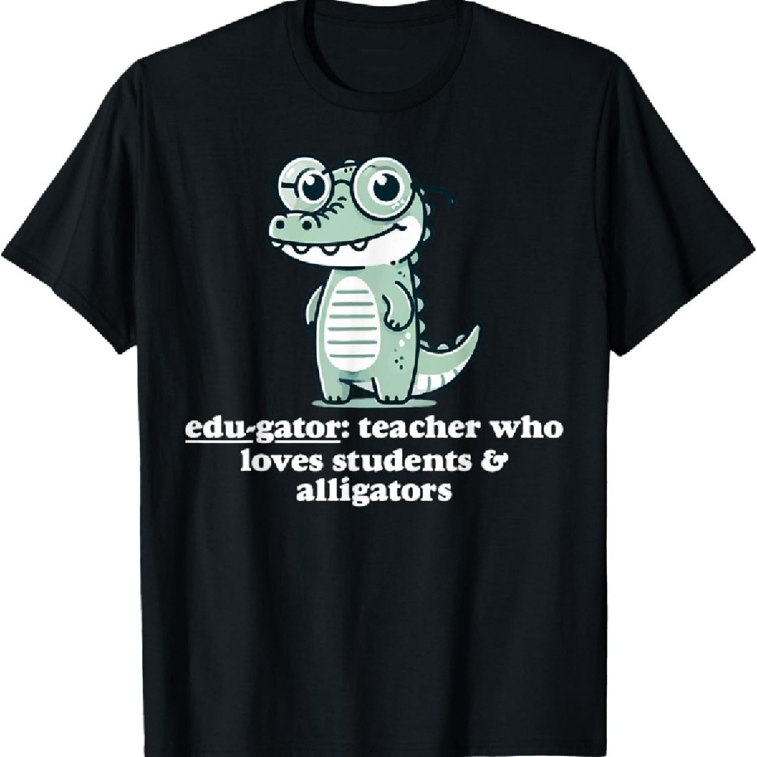 

Edu-gator Teacher Who Loves Students And Alligators School T-Shirt XXXXXL чёрный