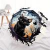 1pc Noble Black Cat Art Automatic Open/CloseUmbrella-CuteUmbrella with Cute Design, Portable 3-Fold Compact Umbrella for Men & Women, Valent