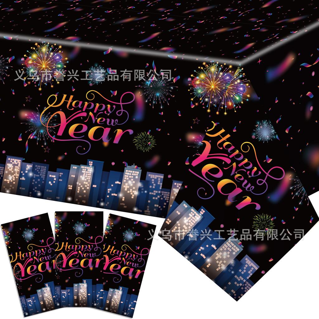Neujahrsthema Tischdecke Frohes Neues Jahr Feiertag Einweg Pe Tischdecke Partydekoration