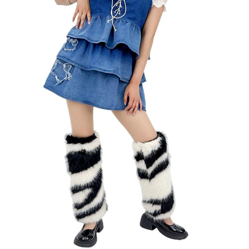 

Женские мягкие ботинки, чулки длиной до колена, гетры из искусственного меха, манжеты, ботинки с рукавами, мода в стиле Лолиты 35cm