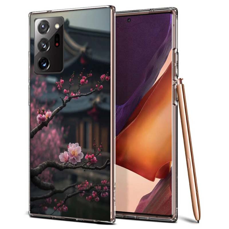 Snowy Peach Blossom Tree in Front of the House Phone Case for Samsung A55 A35 A25 A15 A07 A05S A16 A17 A26 A36 A37 A56 A57 Galax