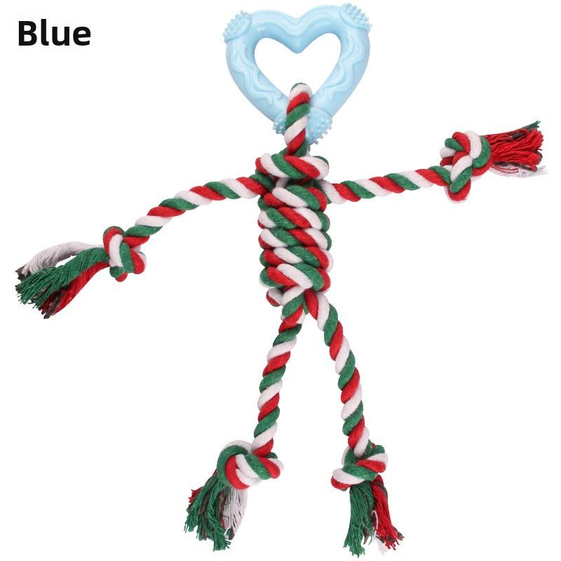 Haustier Baumwollseil Spielzeug Halloween Zahnen, Kaubares Gewebtes Seilknoten Hundespielzeug Fischgrätenherz Design