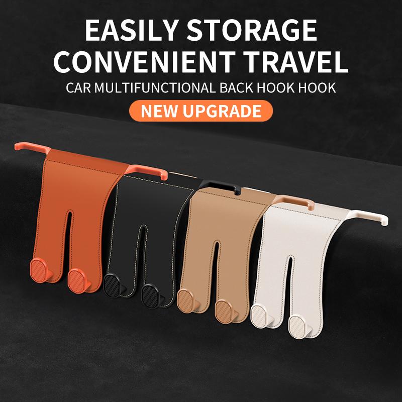 Multifunktionaler Auto-Kopfstützenhaken Ultrafeine Faseroberfläche Rücksitz-Aufhänger Doppelhaken 20 kg Hohe Tragfähigkeit ABS-Haken Aufhänger