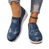2024 Autumn/Winter Women's Plus Size Casual Round Toe Wedge Slip-on Shoes