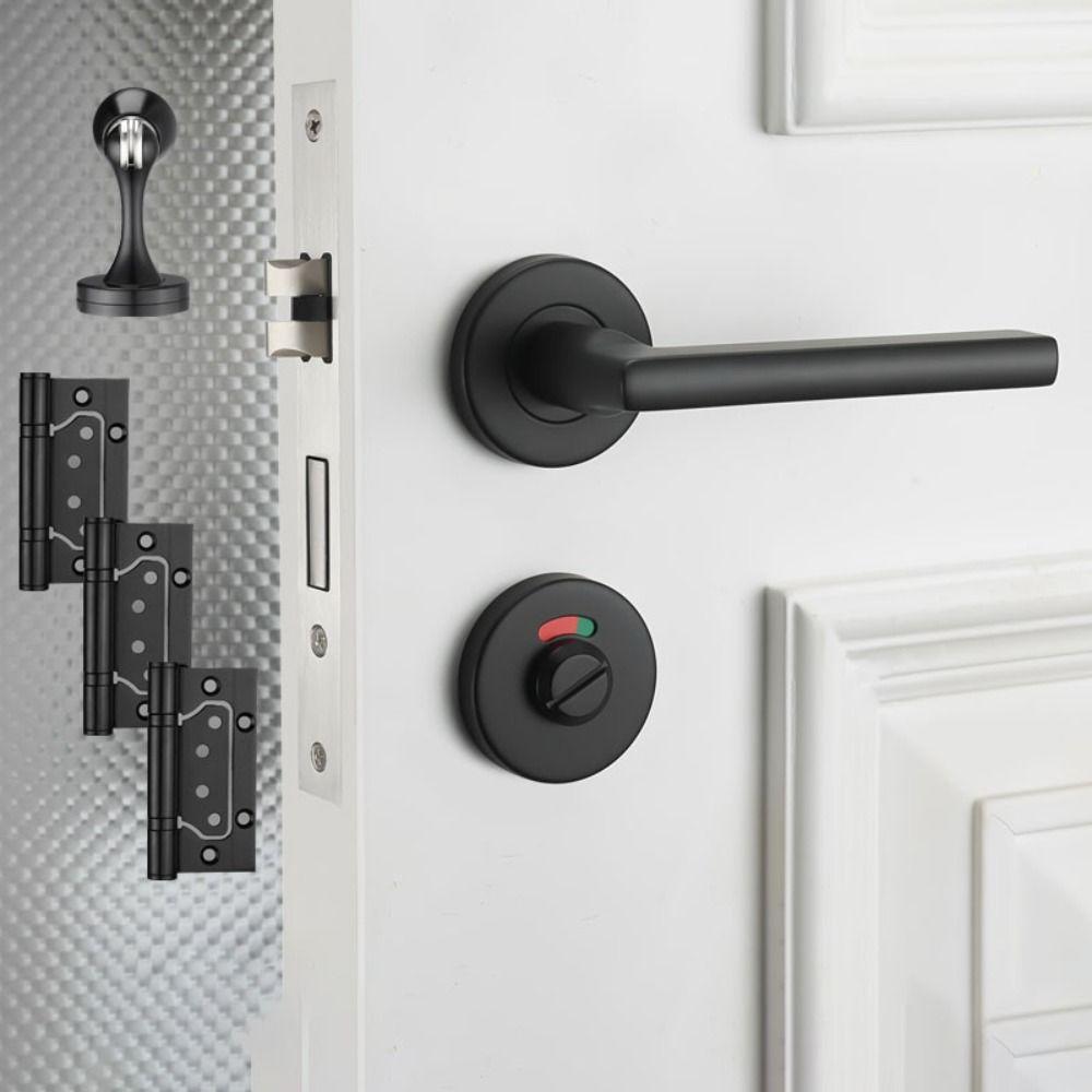 Black Color Public Toilet Lock Nylon Plastic Stainless Steel Deadbolt Dressing Room