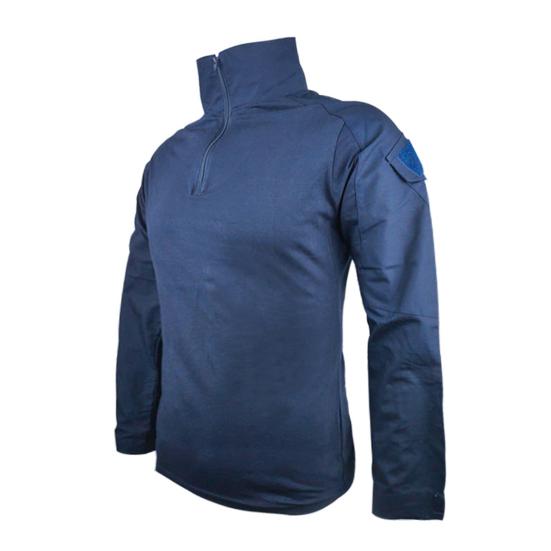 Men Tactical Shirt Long Sleeve Military Combat Shirt Quarter Zipper Stand-Up Collar Shirt for Outdoor Paintball Airsoft Cycling Hiking