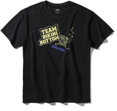 SPALDING SpongeBob Team Bikini Bottoms T-Shirt, Black, Size Small, SMT25048S