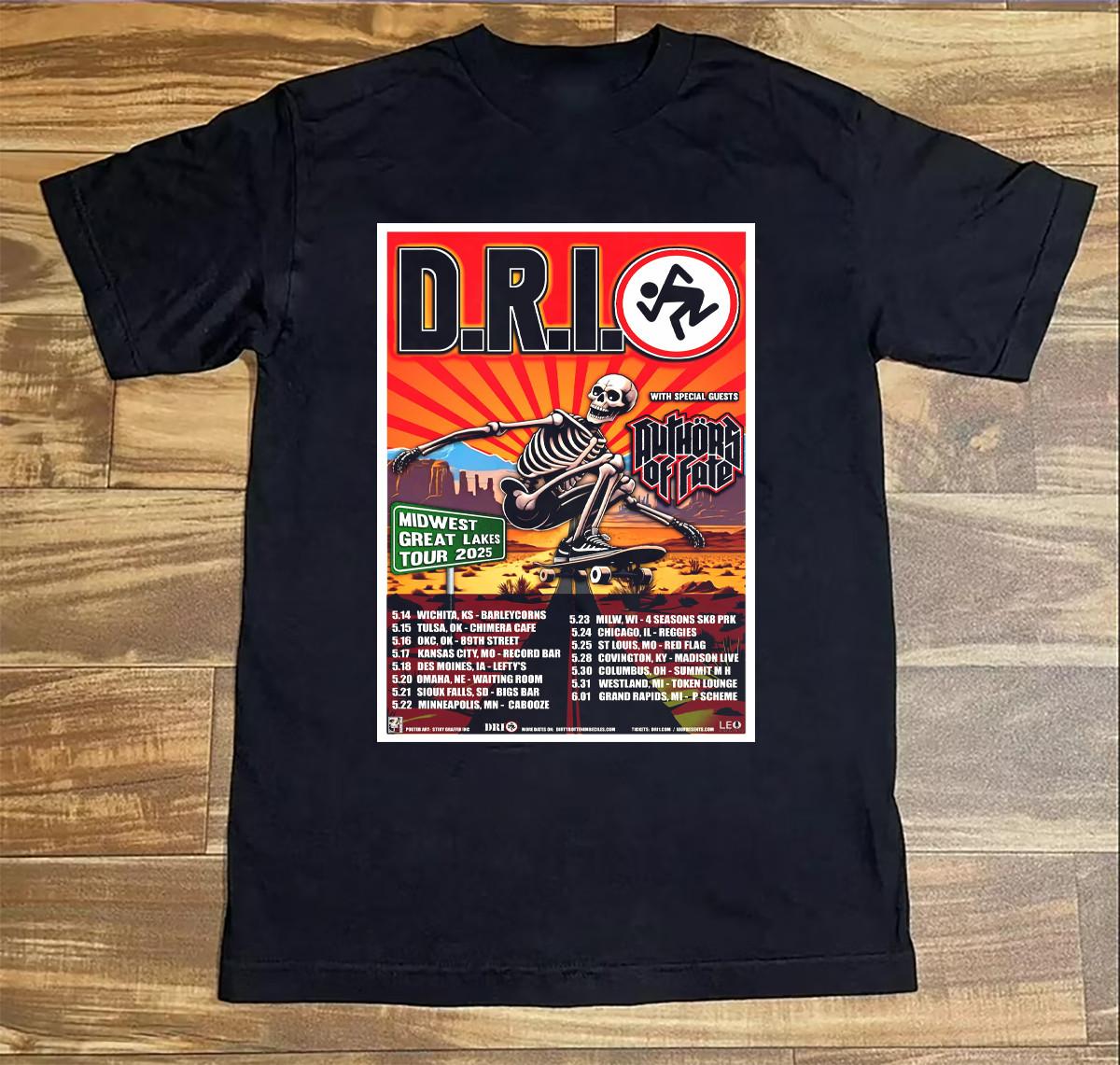 NEW DRI 2025 Tour Concert Short Sleeve Black All Size Shirt XL