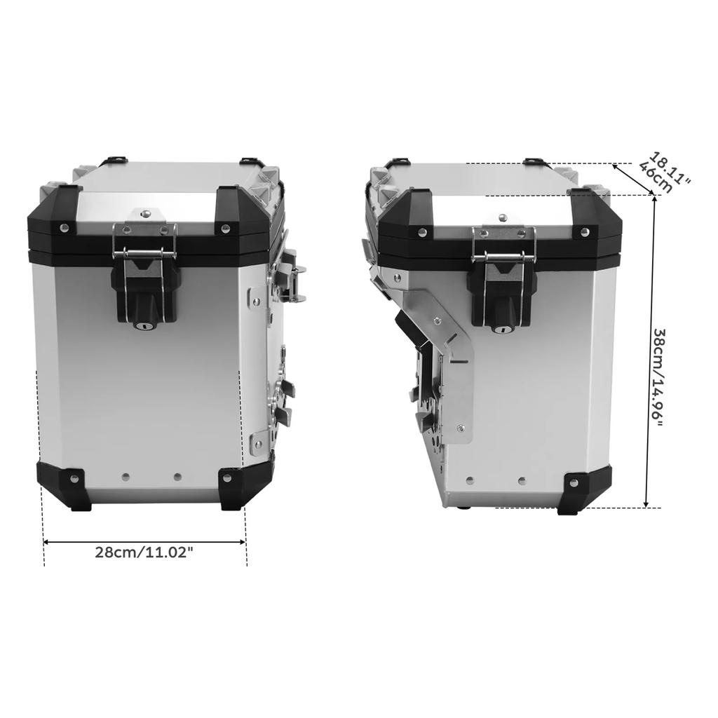 Motorcycle 48L Saddlebags Pannier Side Case Luggage Bag For BMW R1200GS 13-2018 R1250GS Adventure 19-24 F900GS 23-25 Rear Trunk