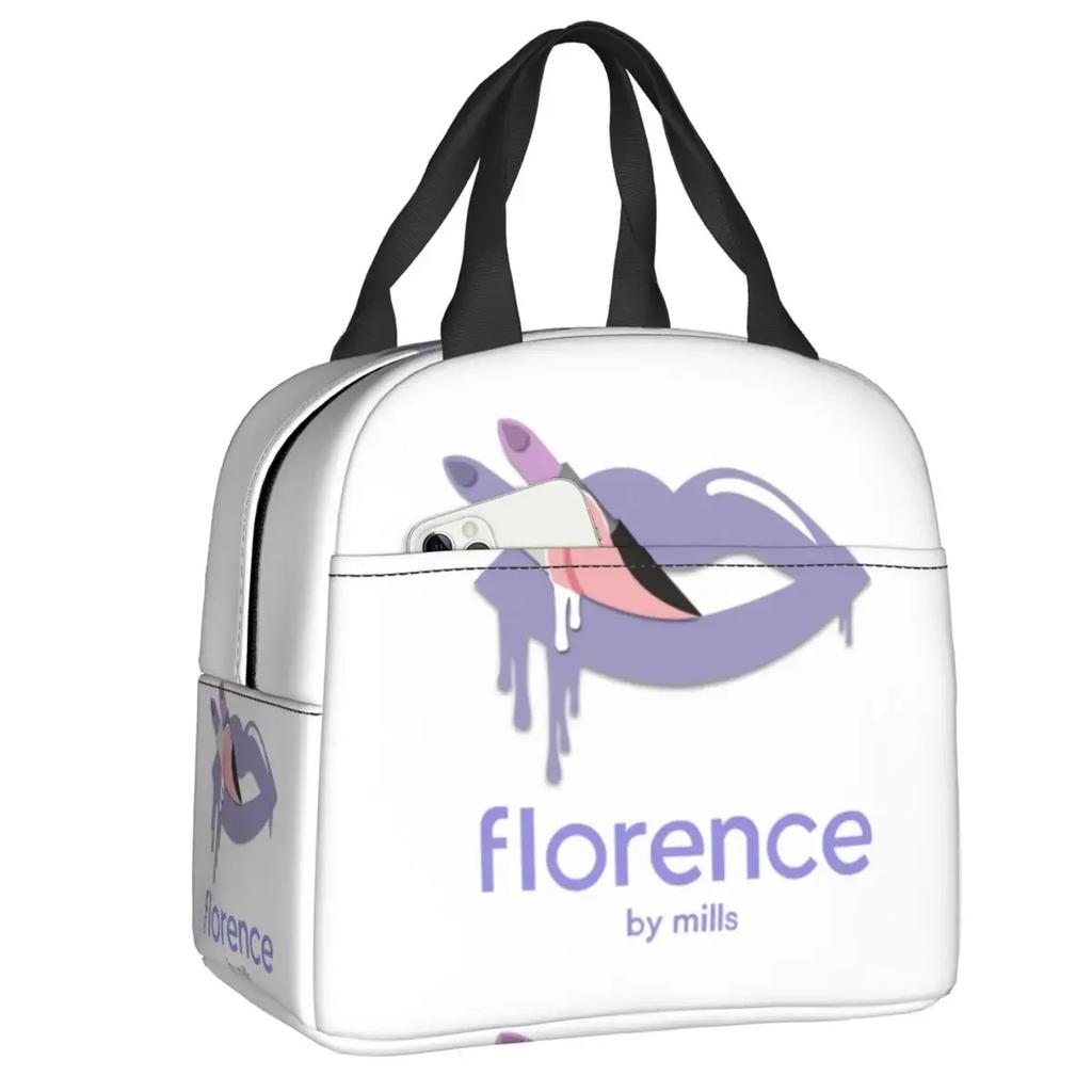 Florence By Mills Izolovaná taška na oběd pro venkovní piknik Nepropustná termotaška Chladicí taška na bento box Ženy Děti Školní tašky na jídlo