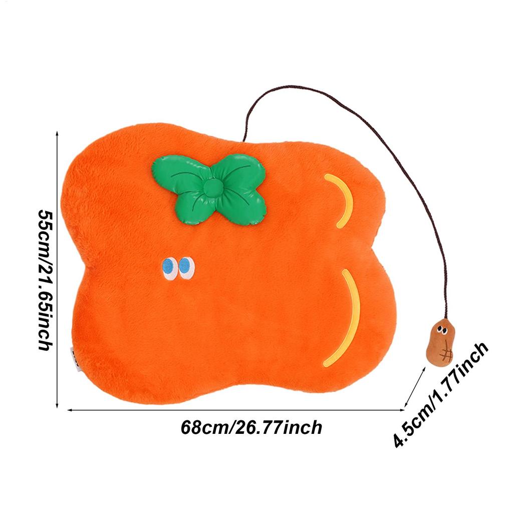 Cat Bed Pad Orange Small Dog Floor Blanket Washable Sleeping Beds For Indoor Relaxation Apartment Living Room Kitchen Home Daily