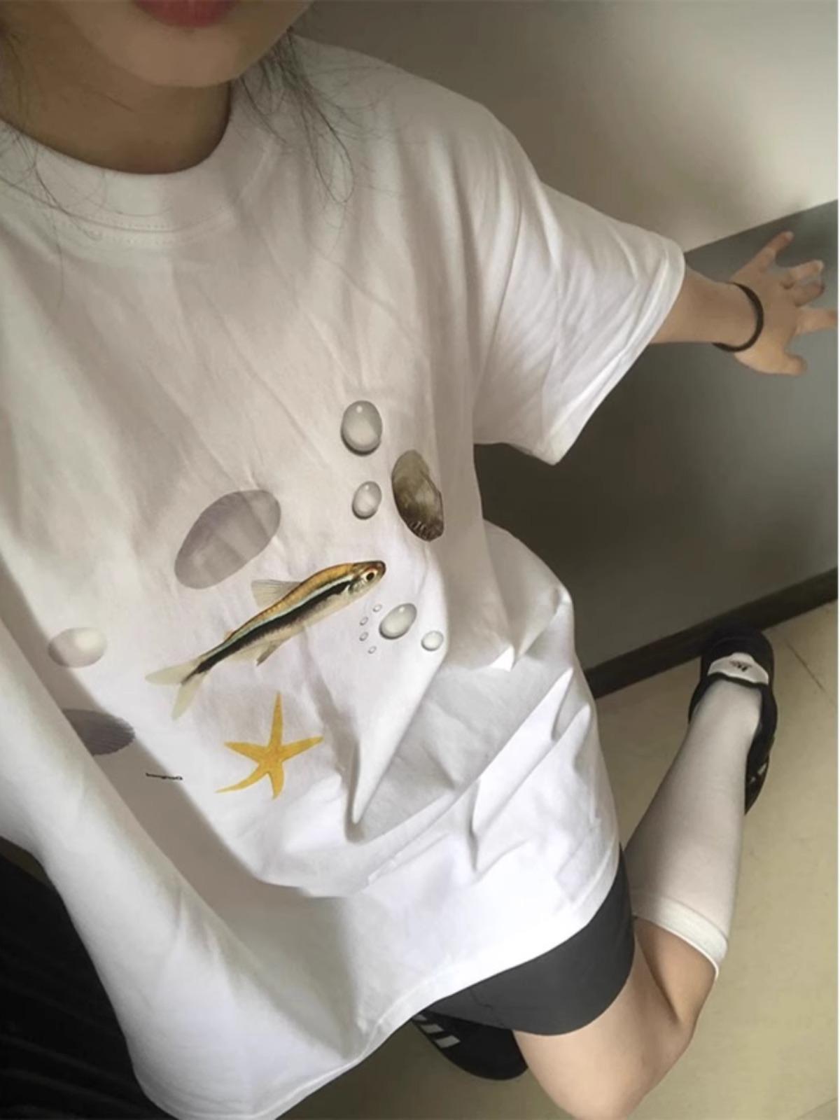 

Женская хлопковая футболка свободного кроя - Шикарный американский уличный стиль, с короткими рукавами, летняя, белая. 3XL белый