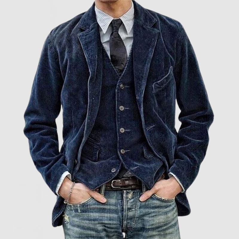 European And American Style Men's Suit Jacket Corduroy Casual Urban Commuter Simple Solid Color Vest Jacket