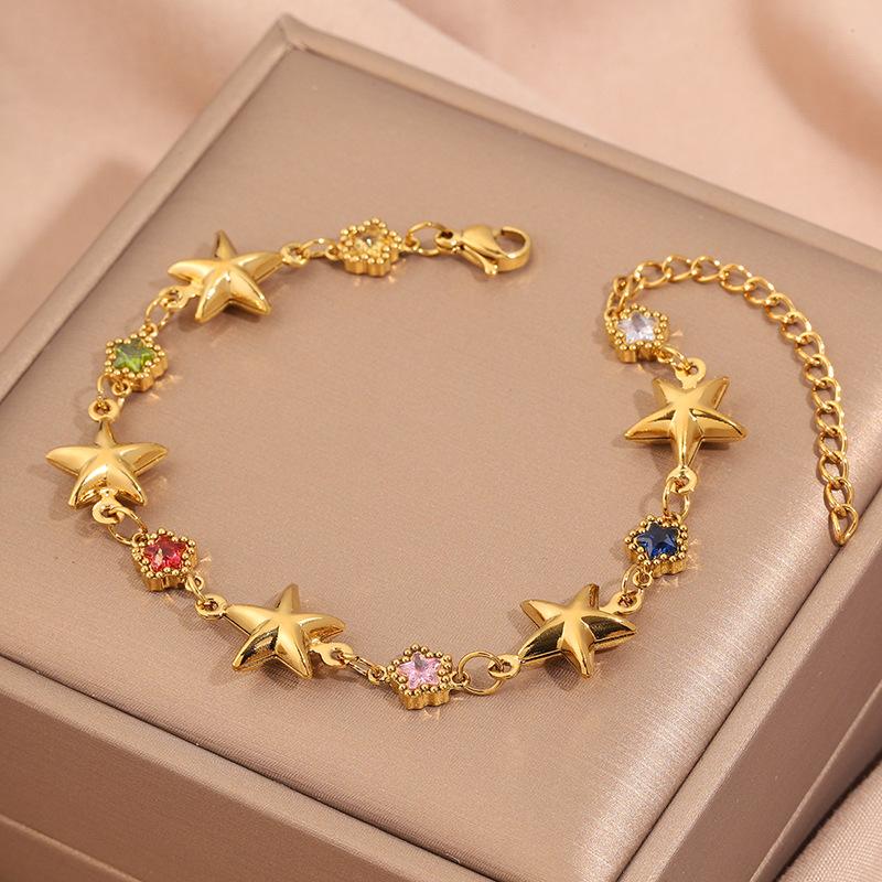 Popular bracelet, titanium steel does not fade, love zircon bracelet, high-end female light luxury niche bracelet, bracelet.