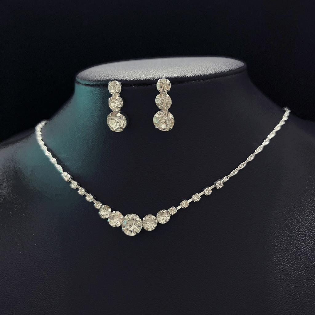 Water Drop Wedding Necklace Set With Geometric Pendant For Bridal Jewelry Collection