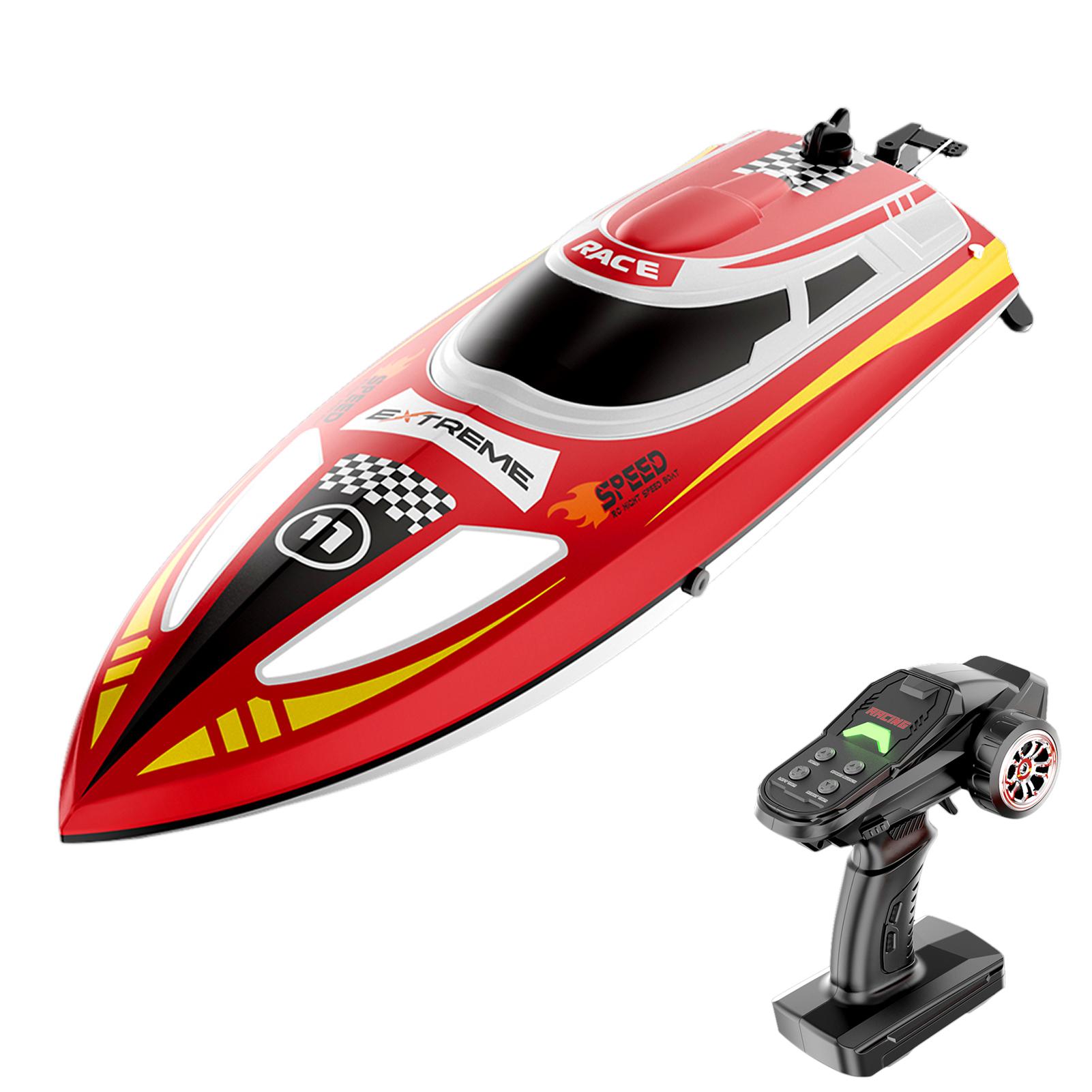 

30KM H High Speed Remote Control Boat 2.4GHz Boat for Adults Water Cooling System Low Power Reminder Off Water Sensing Red красный