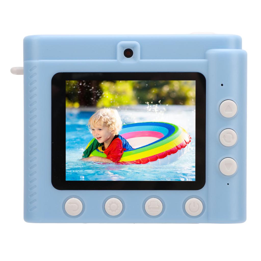 Kids Print Camera with 3 Rolls Printing Paper HD Dual Lens Photo Video Recorder for Outdoor Game