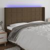 3124057 vidaXL LED Headboard Dark Brown 163x16x118-128 Cm Fabric