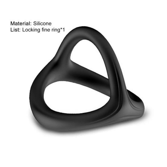 Penis Ring Firm-wrapped Stretchable Black Effective Dildo Foreskin Delay Ring for Bedroom