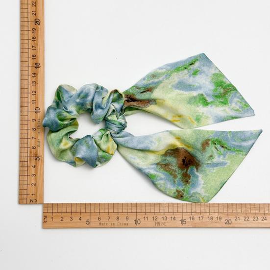 Hair Tie for Women, Silk-Like Fabric Soft Touch Hair Rope, Artistic Oil Painting Print Hair Band for Low Ponytail Versatile Hair Accessories