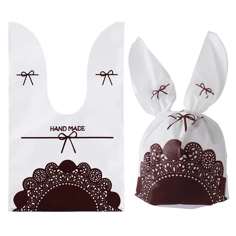 10PCS Cute Storage Pocket Bunny Ear Candy Bag Biscuit Package Easter Rabbit Rabbit Cookie Bags