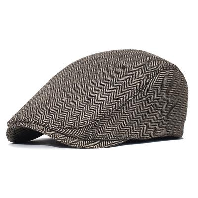 Vintage Herringbone Newsboy Caps Unisex Casual Flat Ivy Cap Soft Lattice Beret Hat Driving Cabbie Hat