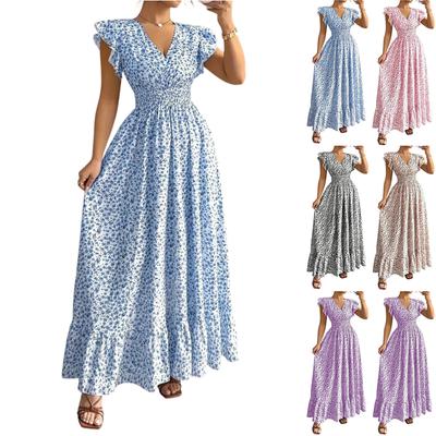 Vestido de Mujer Casual Vestidos Fluidos Cuello Redondo Vacaciones Boho Playa Vestido de Verano
