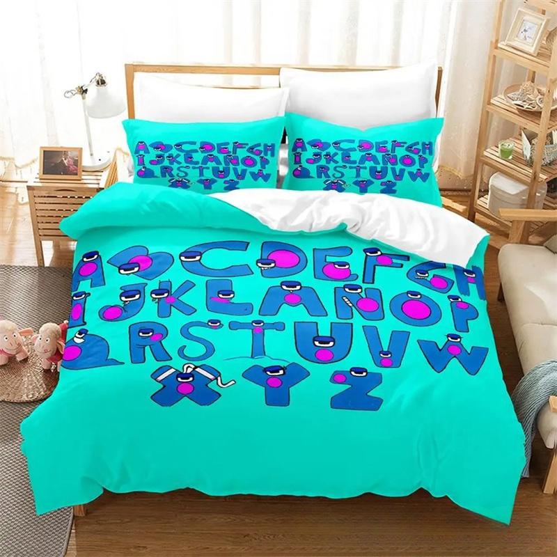 3D Print Cartoon Alphabet Lore A-Z Bedding Set Boys Girls Twin Queen Size Duvet Cover Pillowcase Bed Kids Adult 2/3pcs