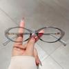 Oval Glasses Women  New Vintage Korean Style Blue Light Blocking Optical Frames Trendy Simple Decorative Eyeglasses