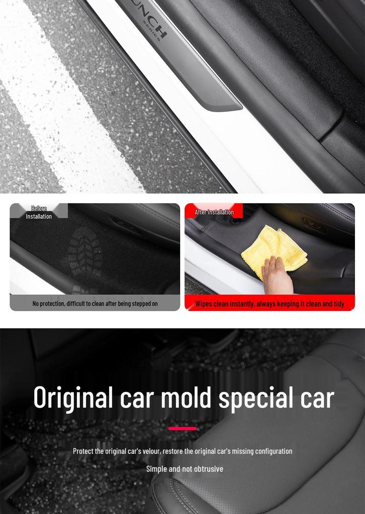 Tesla Model Y Door Sill Scuff Plates - Anti-Step TPE Welcome Pedals