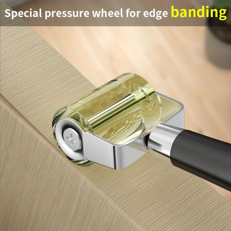 1pc Manual Silicone Edge Sealer Roller Stainless Steel Hand Press for Woodworking Leathercraft DIY Shoe Bag Tool Heat Sealant Applicator for Wallpaper