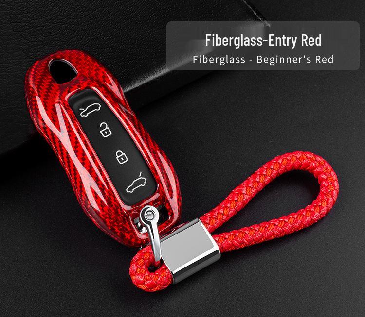 T-Carbon Kohlefaser Schlüsselhülle für Porsche Macan EV Schlüsselgehäuse