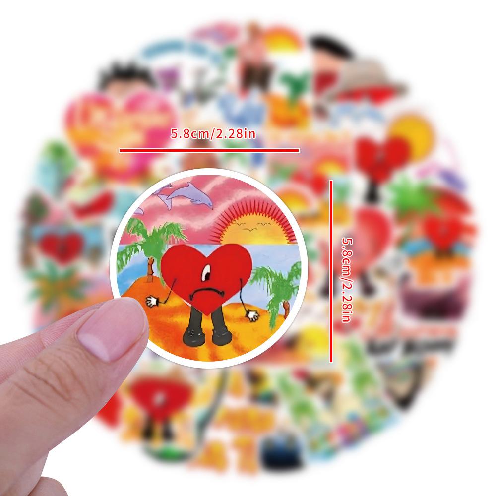 50 New Bad Bunny Graffiti Stickers Decorate Electric Car Guitar Water Cup Waterproof Stickers