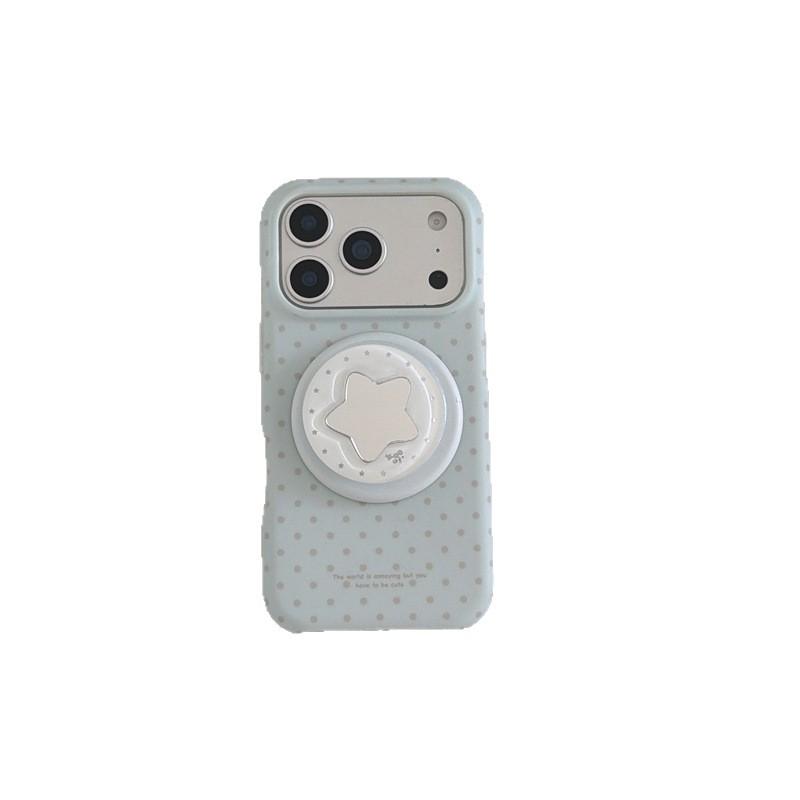 Blue Polka Dot Magnetic Phone Holder for Apple 14/15/16/17 Pro/Pro Max Cases