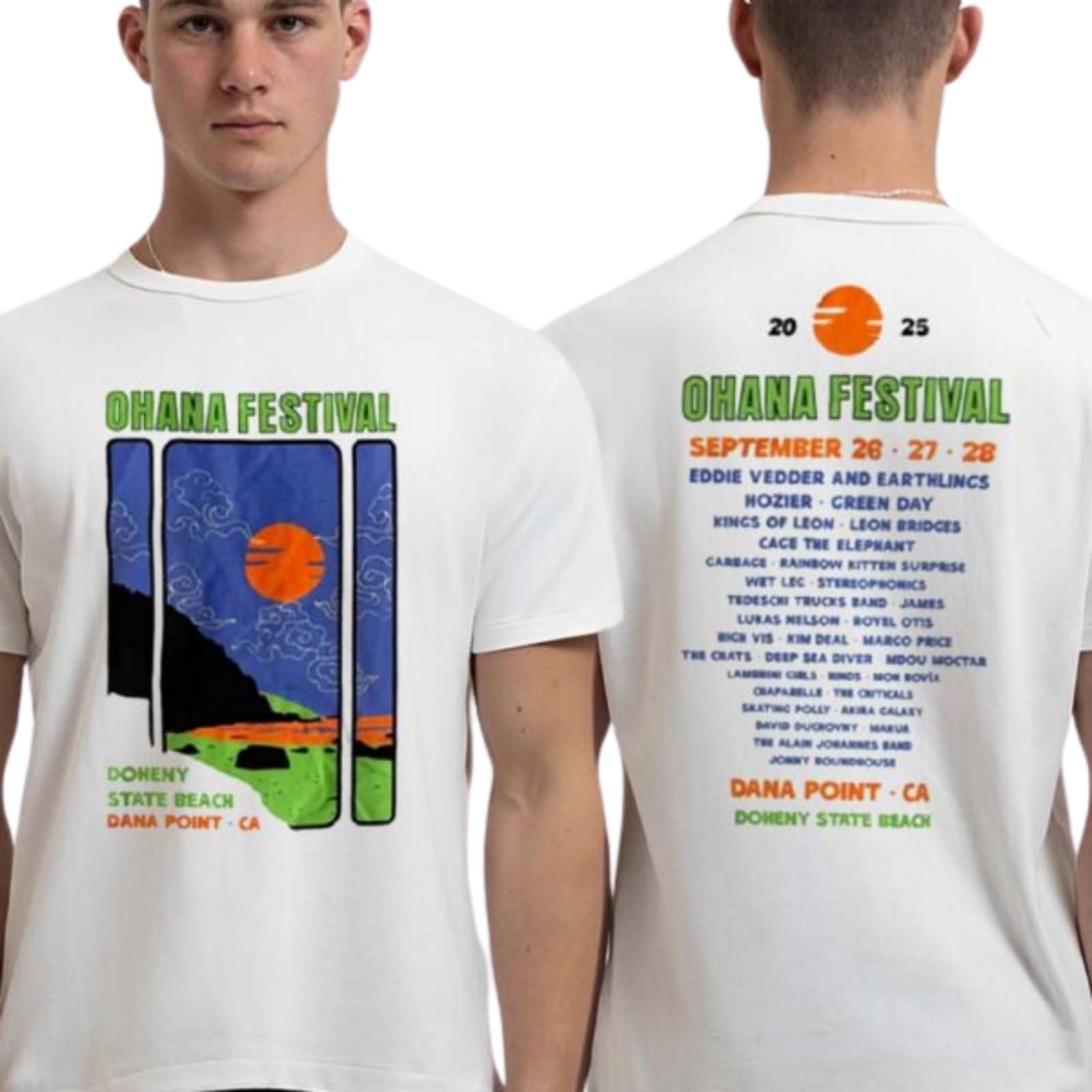 Ohana Festival 2026 Dana Point CA Doheny State Beach Triptych T-Shirt XL