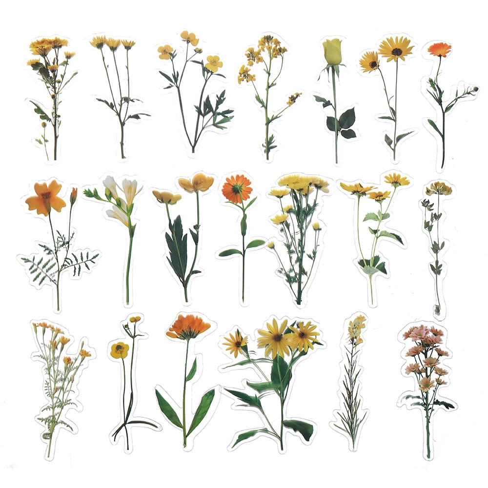 40Pcs/Bag Plant Nature Flower Decorative PVC Sticker Epoxy Resin Crafts Fillers Material for DIY Epoxy Resin Molds Book Decor