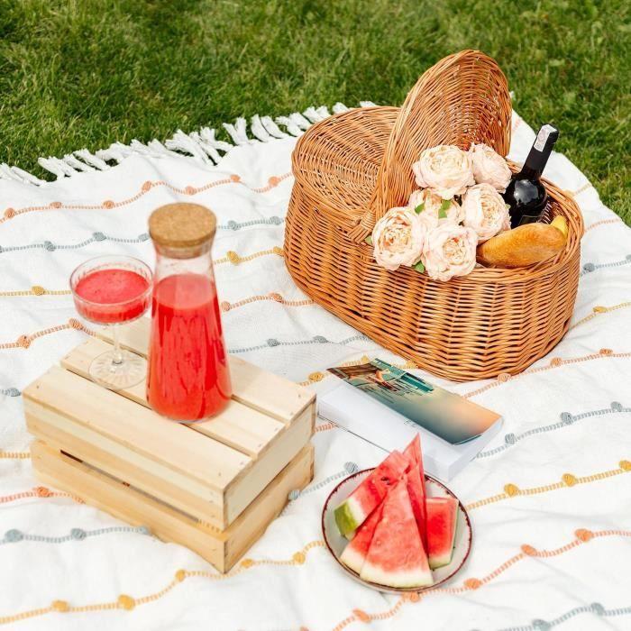 Panier de Pique-Nique - Creative Home - Marron - 45 x 30 x 38 cm - Artisanal - Polyvalent