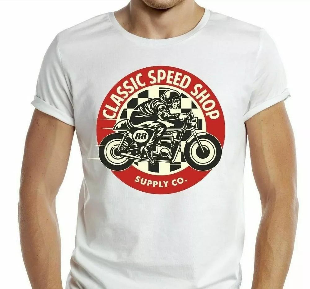 

BIKER T-Shirt Retro Cool Gift Tee CLASSIC SPEED SHOP LOGO UK Unisex T-Shirt XXL