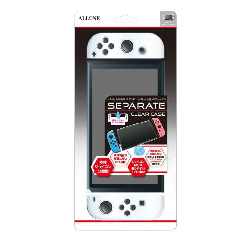 Allone Separate clear case for Switch organic EL 23.5 x 1.5 x 10cm Protects from scratches and dirt Compatible with Switch organic EL Can be charged w