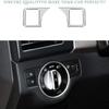 For Benz GLE GLS 2016-2019 Silver Allloy Headlight Button Frame Cover Trim 2pcs