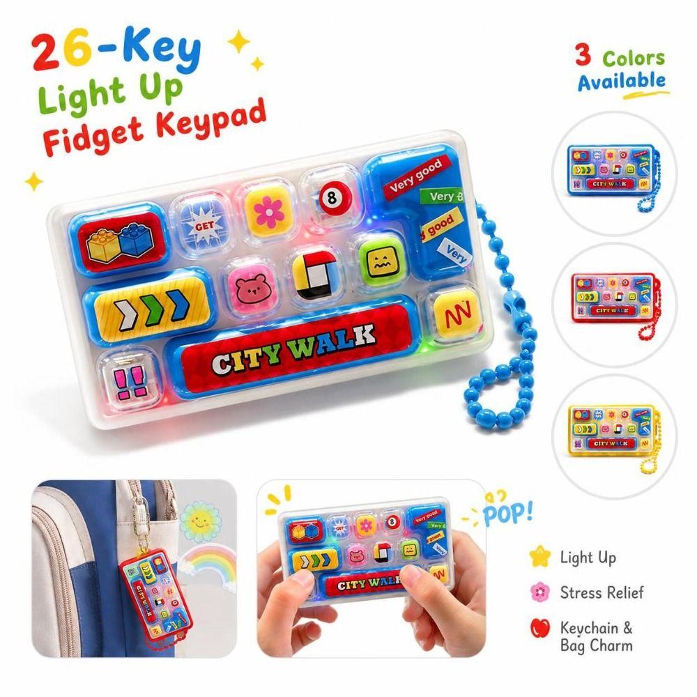 Hangable Mechanical Keyboard Toy Clear Key Sounds Bag Pendant Charm For Children