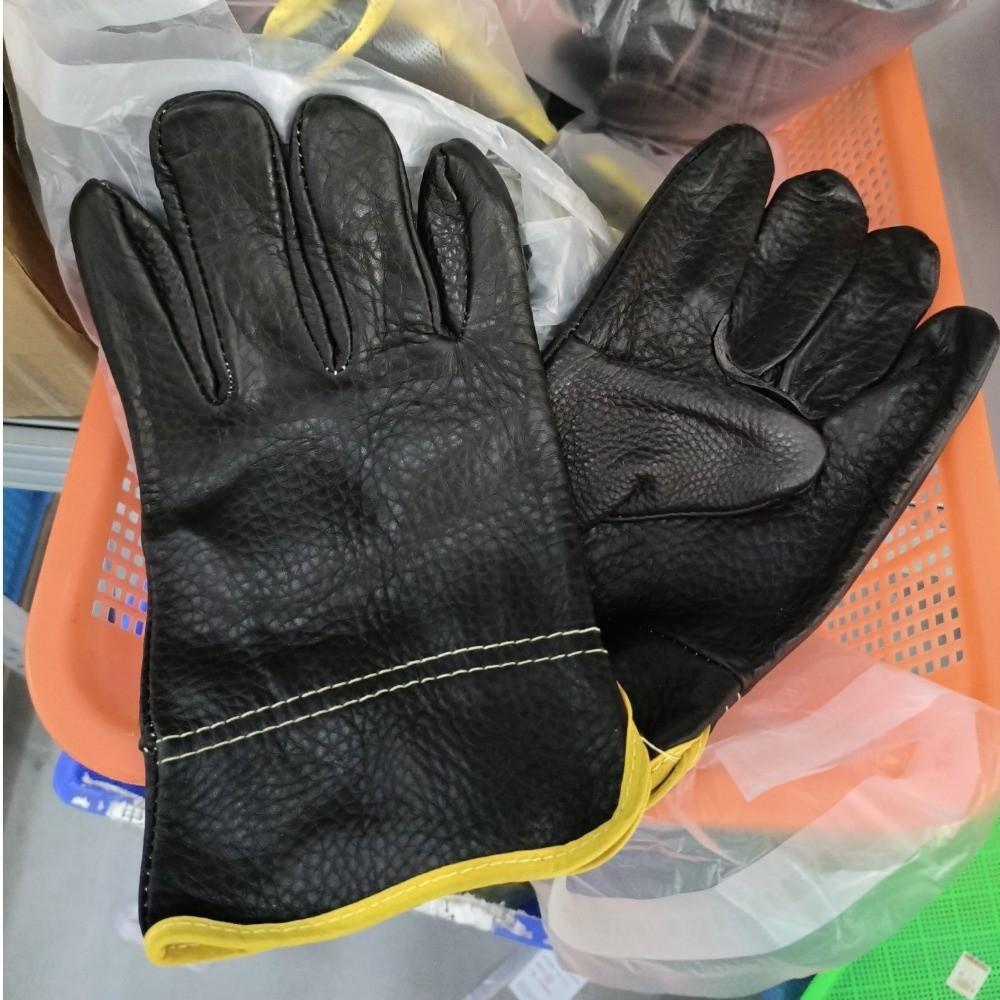 Leather Welding Gloves Random Color Work Safe Gloves Durable Heat-Resistant Glove  Workplace